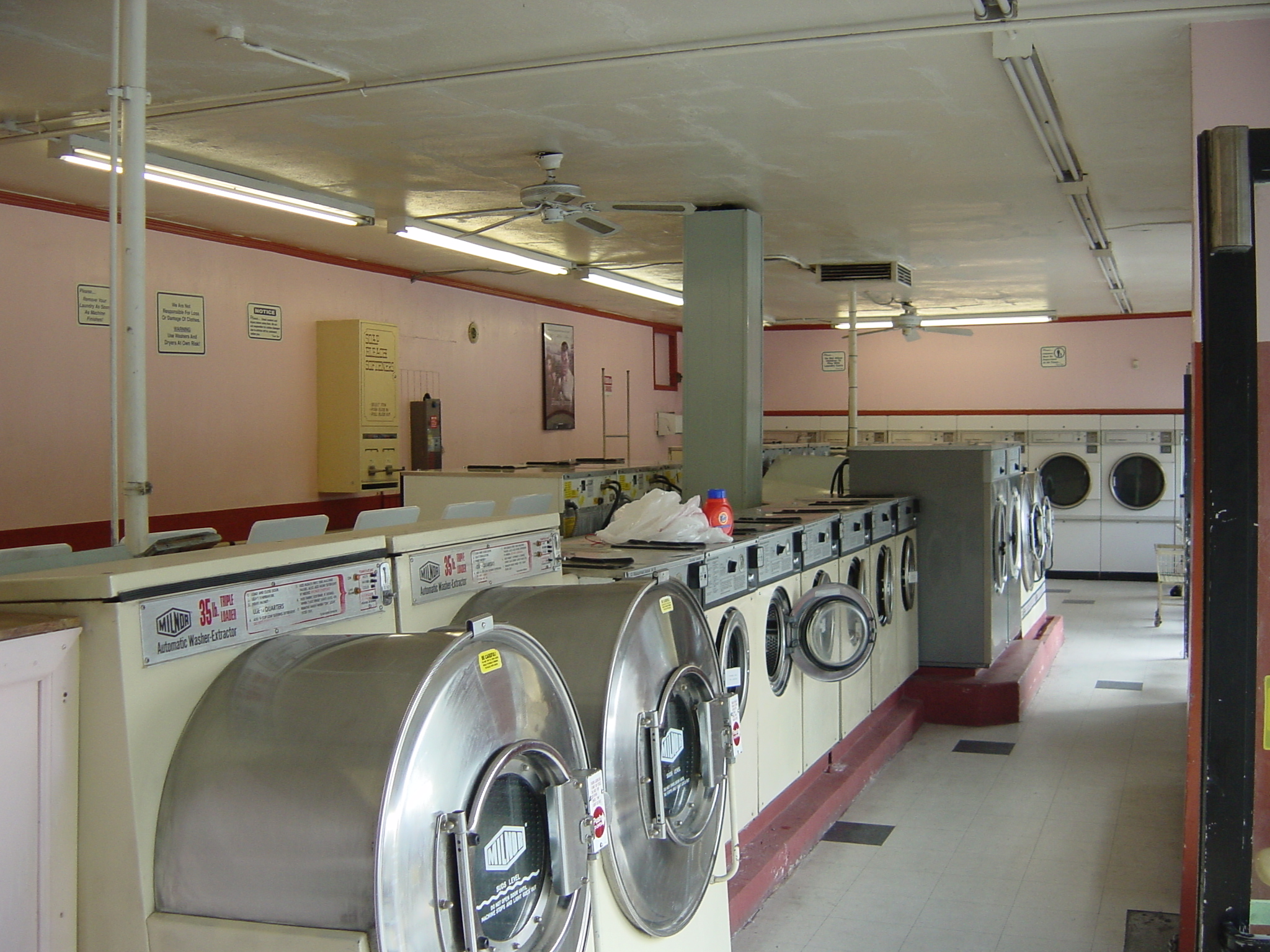 milnor, front load washer, inside coin laundry