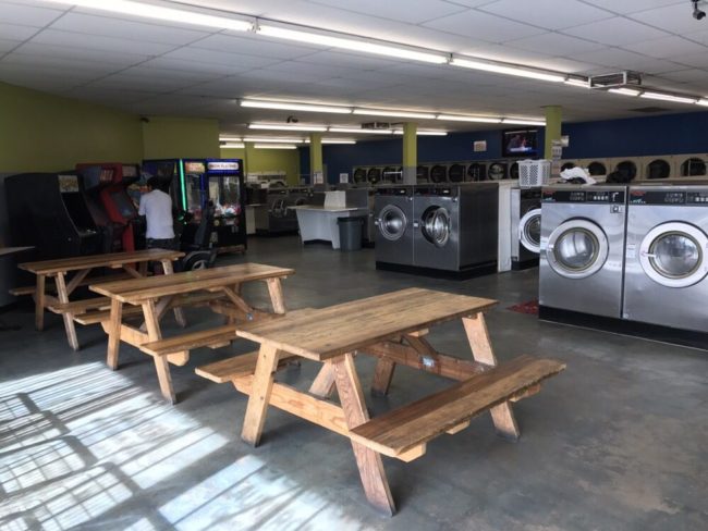 laundromat, bench, seating